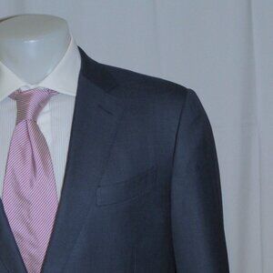 Ermenegildo Zegna Su Misura Exclusively 14milmil14 2019 Blue Woven Suit 46S